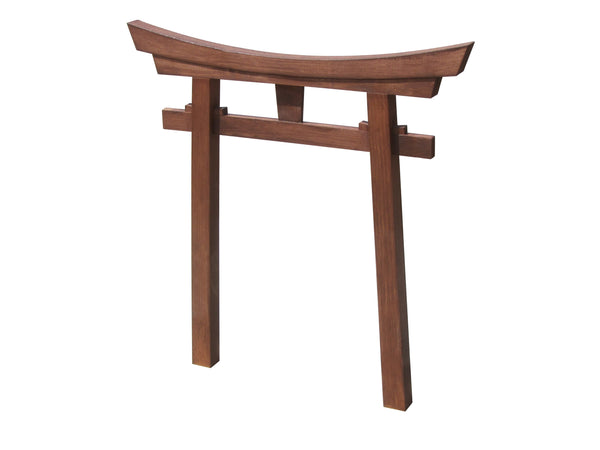 Brown Shinto Gate angled-SamsGazebos Handcrafted Garden Structures