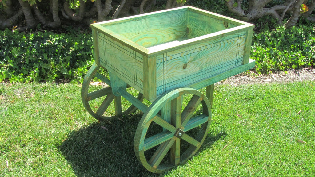 Outdoor Wood Wheelbarrow Planter for Sale