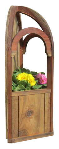 Italian Wall Mount Wooden Gazebo Planter with Dome Roof