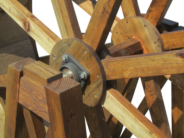Wooden Water Wheel shaft bearing stand