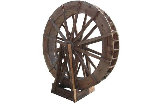 Japanese Wooden Water Wheel Free Standing 8 foot