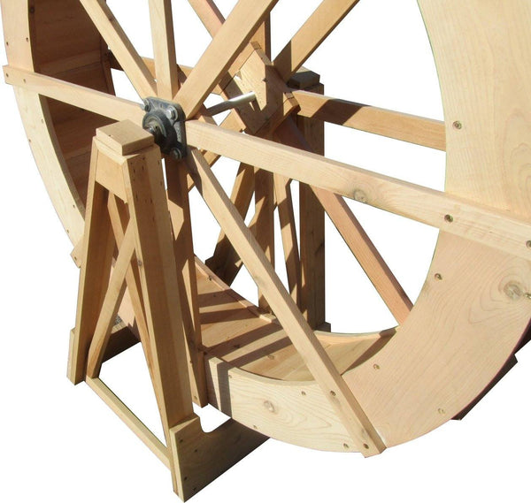 4 foot Japanese Wooden Water Wheel Free Standing-SamsGazebos Handcrafted Garden Structures